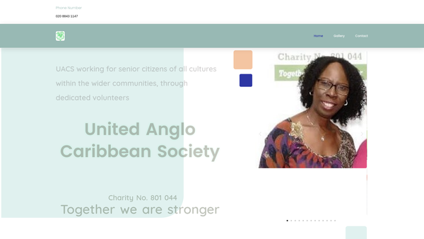 Screenshot of the United Anglo Caribbean Society website