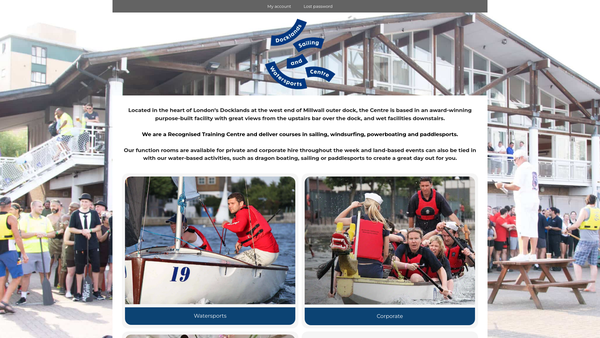 Screenshot of the Docklands Sailing Centre Trust website
