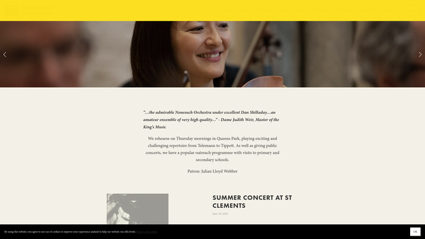 Screenshot of the Nonesuch Orchestra website