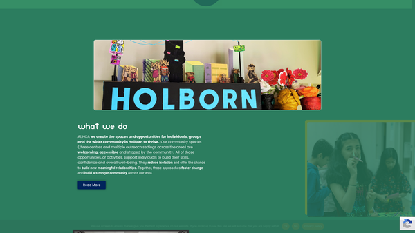 Screenshot of the Holborn Community Association website