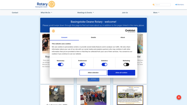 Screenshot of the Rotary Club Of Deane Trust Fund website