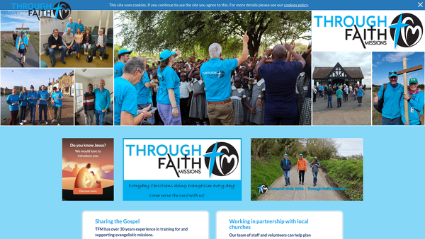 Screenshot of the Through Faith Missions website