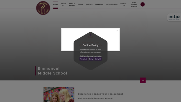 Screenshot of the Emmanuel Middle School Verwood PTFA website