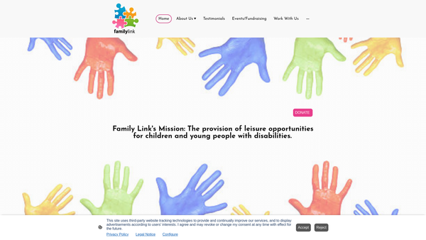 Screenshot of the Bromley Family Link website