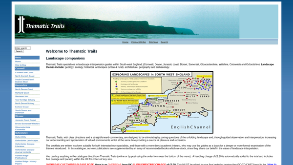 Screenshot of the Thematic Trails website