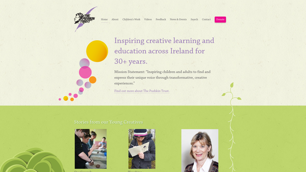 Screenshot of the The Pushkin Trust website