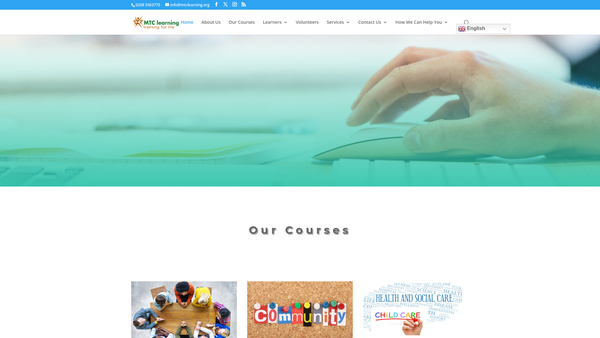 Screenshot of the Migrant Training Company website