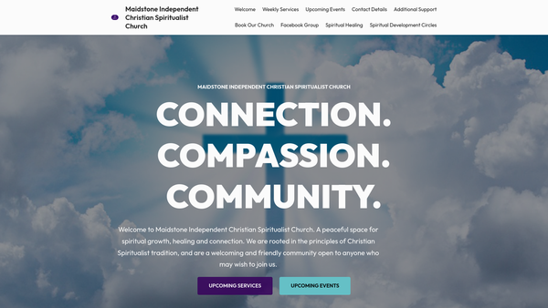 Screenshot of the Maidstone Independent Christian Spiritualist Church website