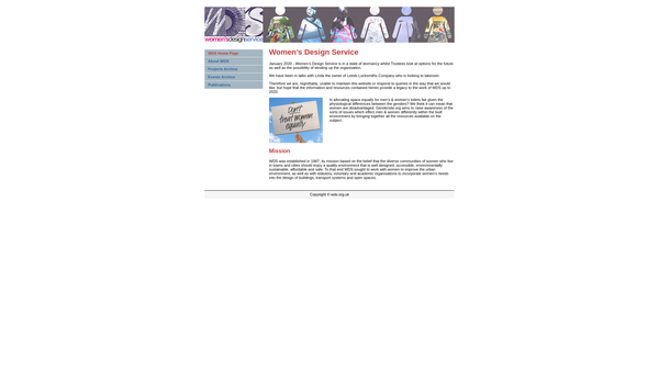 Screenshot of the Women's Design Service website