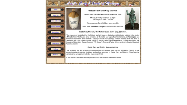 Screenshot of the Castle Cary And District Museum And Preservation Society website