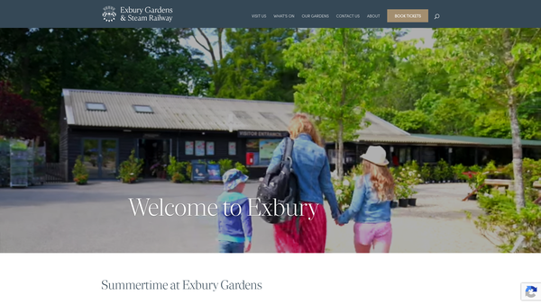 Screenshot of the Exbury Gardens Limited website