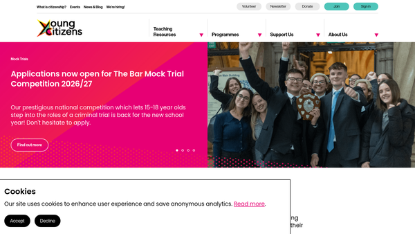 Screenshot of the The Citizenship Foundation website