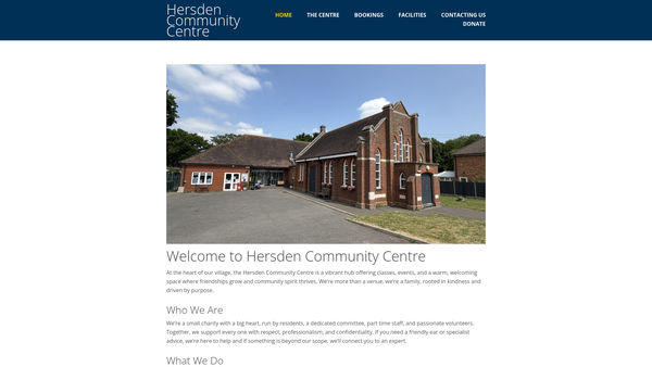Screenshot of the The Hersden Neighbourhood Centre Association website