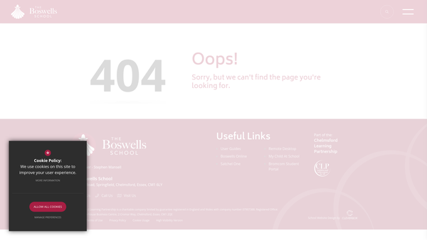 Screenshot of the The Friends Of Boswells School website