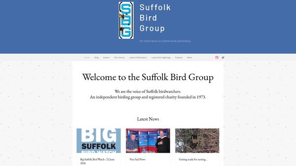 Screenshot of the Suffolk Bird Group website