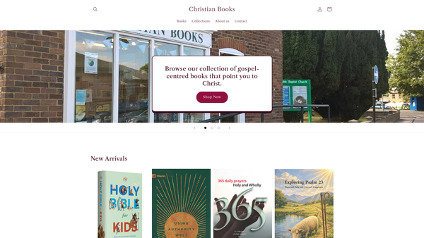 Screenshot of the Christian Books, Dunstable website