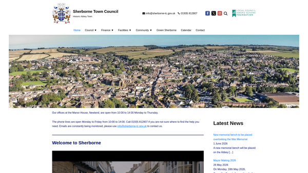 Screenshot of the The Simon Digby (Sherborne) Memorial Trust website