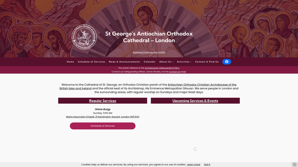 Screenshot of the Antiochian Orthodox Society Of Britain website