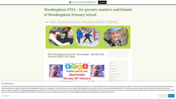 Screenshot of the Woodingdean School Parent, Teachers And Friends Association website