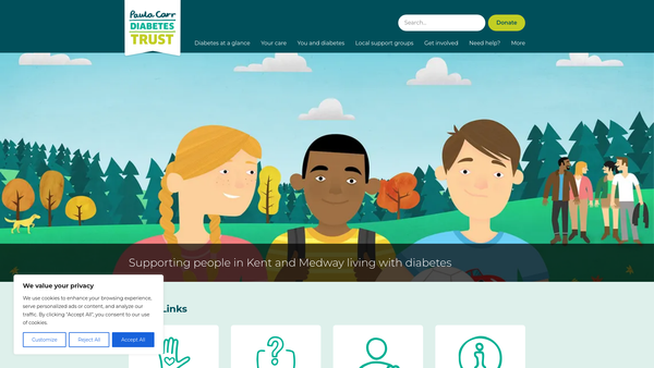 Screenshot of the The Paula Carr Charitable Trust website