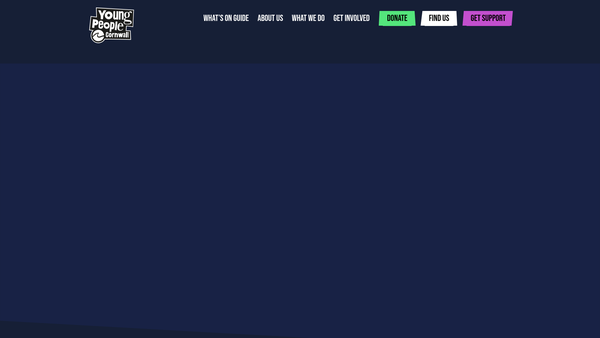 Screenshot of the Young People Cornwall website