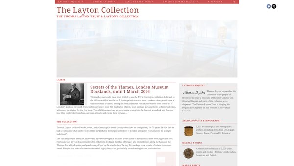 Screenshot of the The Thomas Layton Collection website