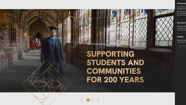 Screenshot of the The Cathedrals Group of Universities website