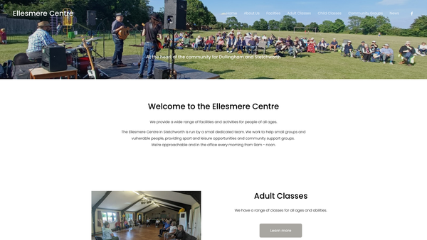 Screenshot of the The Ellesmere Centre Charitable Trust website