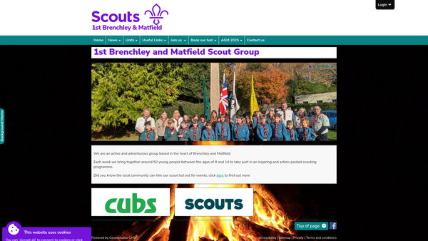 Screenshot of the Brenchley And Matfield Scout Group website