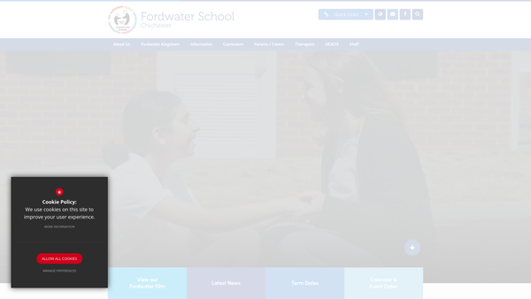 Screenshot of the Fordwater Parents And Teachers Association website