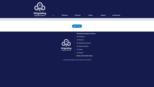 Screenshot of the Staplehurst District Girl Guides website