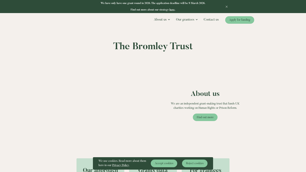 Screenshot of the The Bromley Trust website
