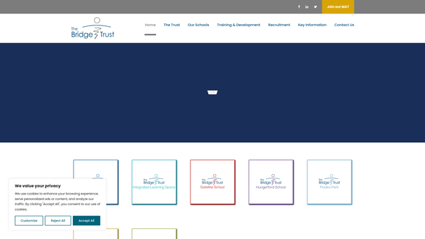 Screenshot of the The Bridge Charity website