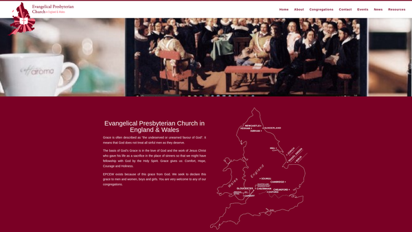 Screenshot of the The Evangelical Presbyterian Church In England And Wales website