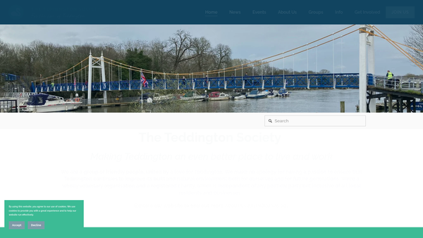 Screenshot of the The Teddington Society website