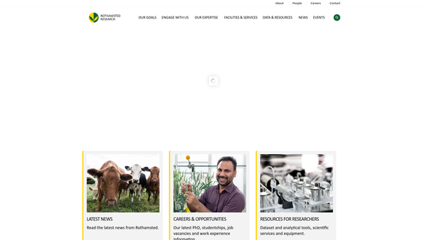 Screenshot of the Rothamsted Research Limited website