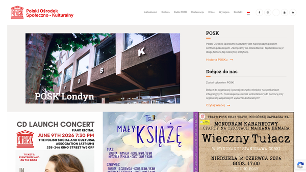 Screenshot of the The Posk Foundation website