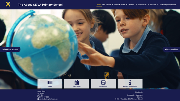Screenshot of the Friends Of The Abbey Jmi School website