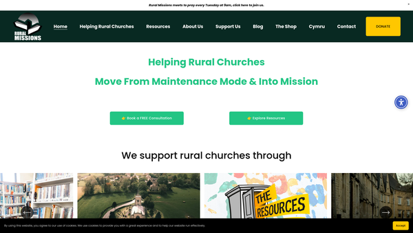 Screenshot of the Rural Missions website