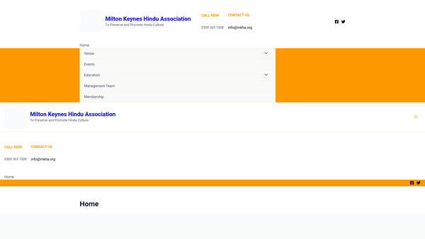 Screenshot of the Milton Keynes Hindu Association website
