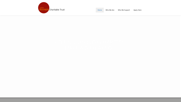 Screenshot of the The John Rayner Charitable Trust website