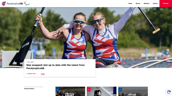 Screenshot of the The British Paralympic Association website