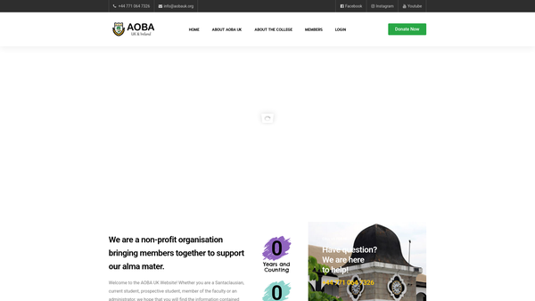 Screenshot of the Adisadel Old Boys Educational Association website