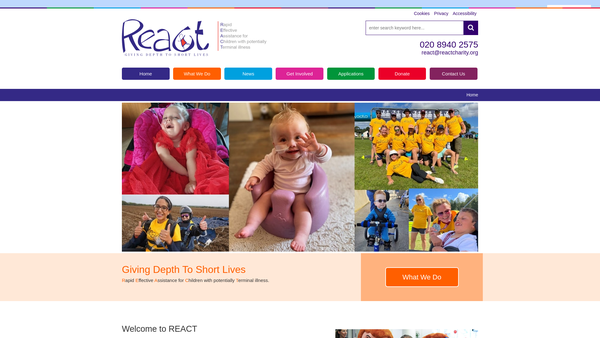 Screenshot of the React website