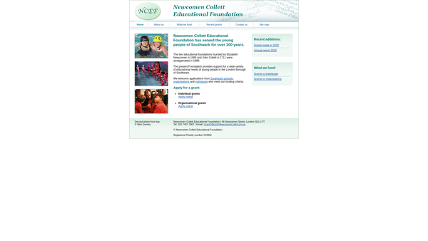 Screenshot of the Charity Of Thomas Dickinson website