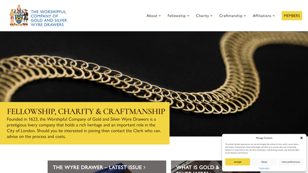 Screenshot of the Worshipful Company Of Gold And Silver Wyre Drawers Second Charitable Trust Fund website