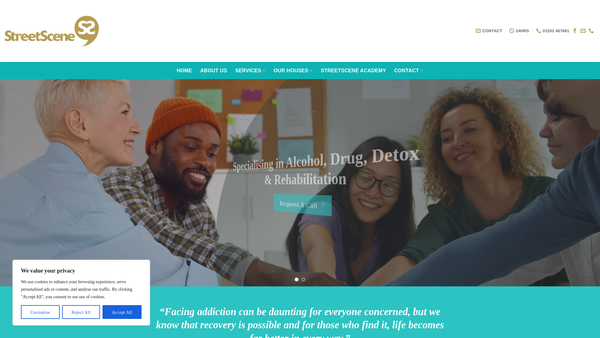 Screenshot of the Street Scene website