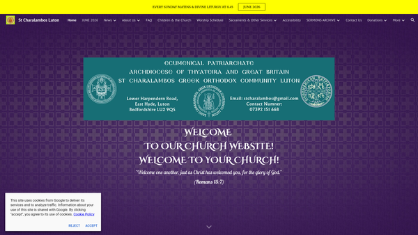 Screenshot of the Greek Orthodox Community Of St Charalambous website