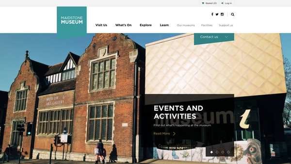 Screenshot of the The Maidstone Museums Foundation website