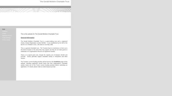 Screenshot of the The Gerald Micklem Charitable Trust website